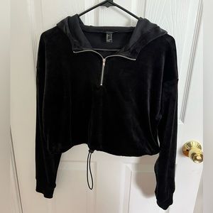 Forever 21 Cropped Velour Sweatshirt